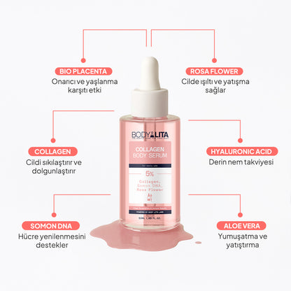 BodyLita Collagen ve %5 Aktif Serum İçerikli Vücut Serumu 